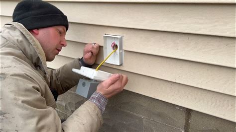 outdoor electrical box vinyl siding|vinyl siding exterior outlet installation.